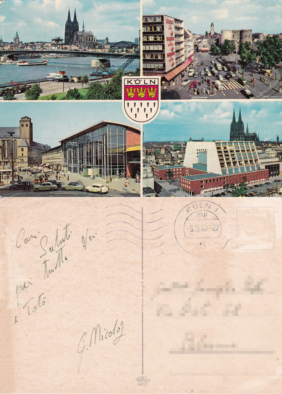 Koln. Viaggiata 1962
