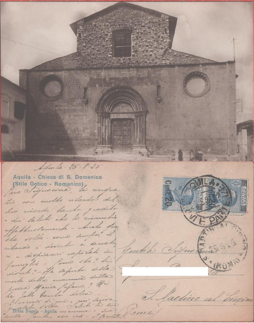 L'Aquila. Chiesa di S. Domenico. Viaggiata 1925