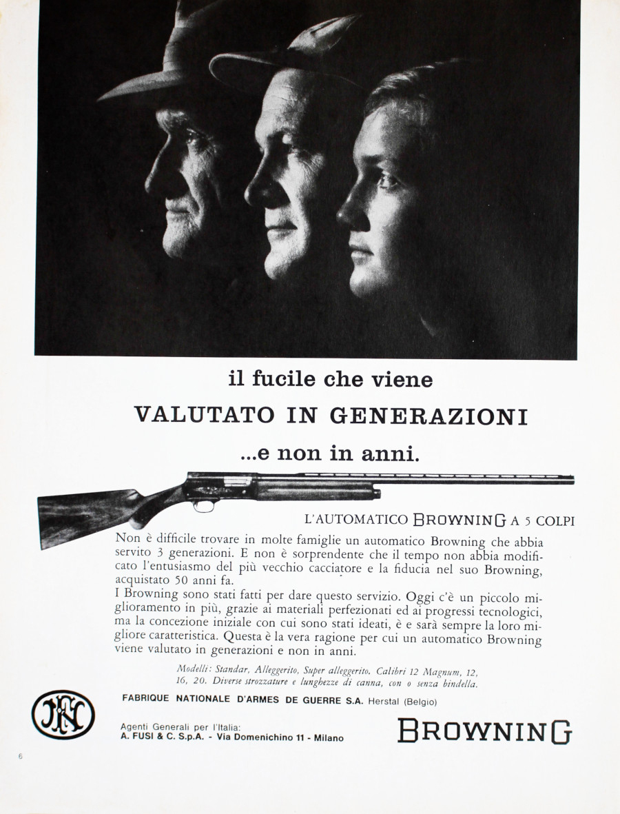 L'automatico Browning a 5 colpi. Advertising 1969