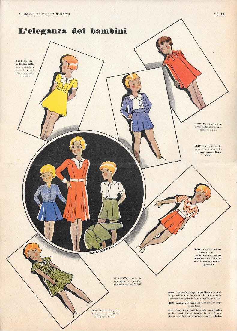 L'eleganza dei bambini. Stampa 1932