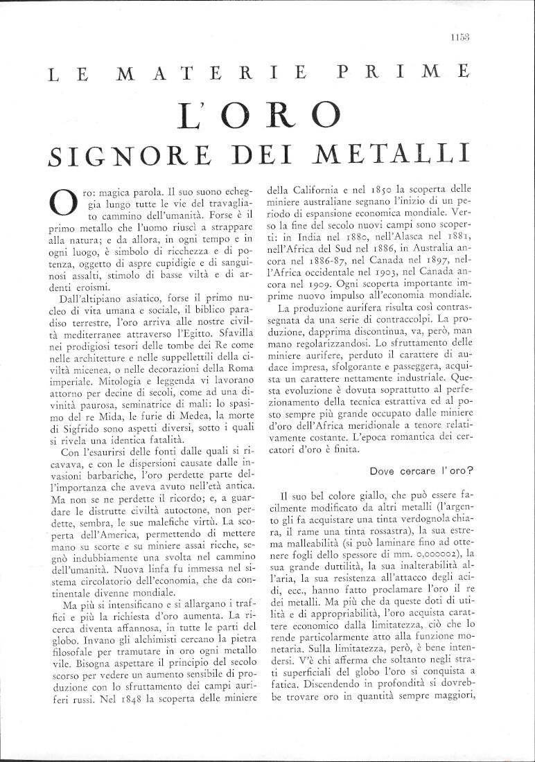 L'oro signore dei metalli - Estratto 1939