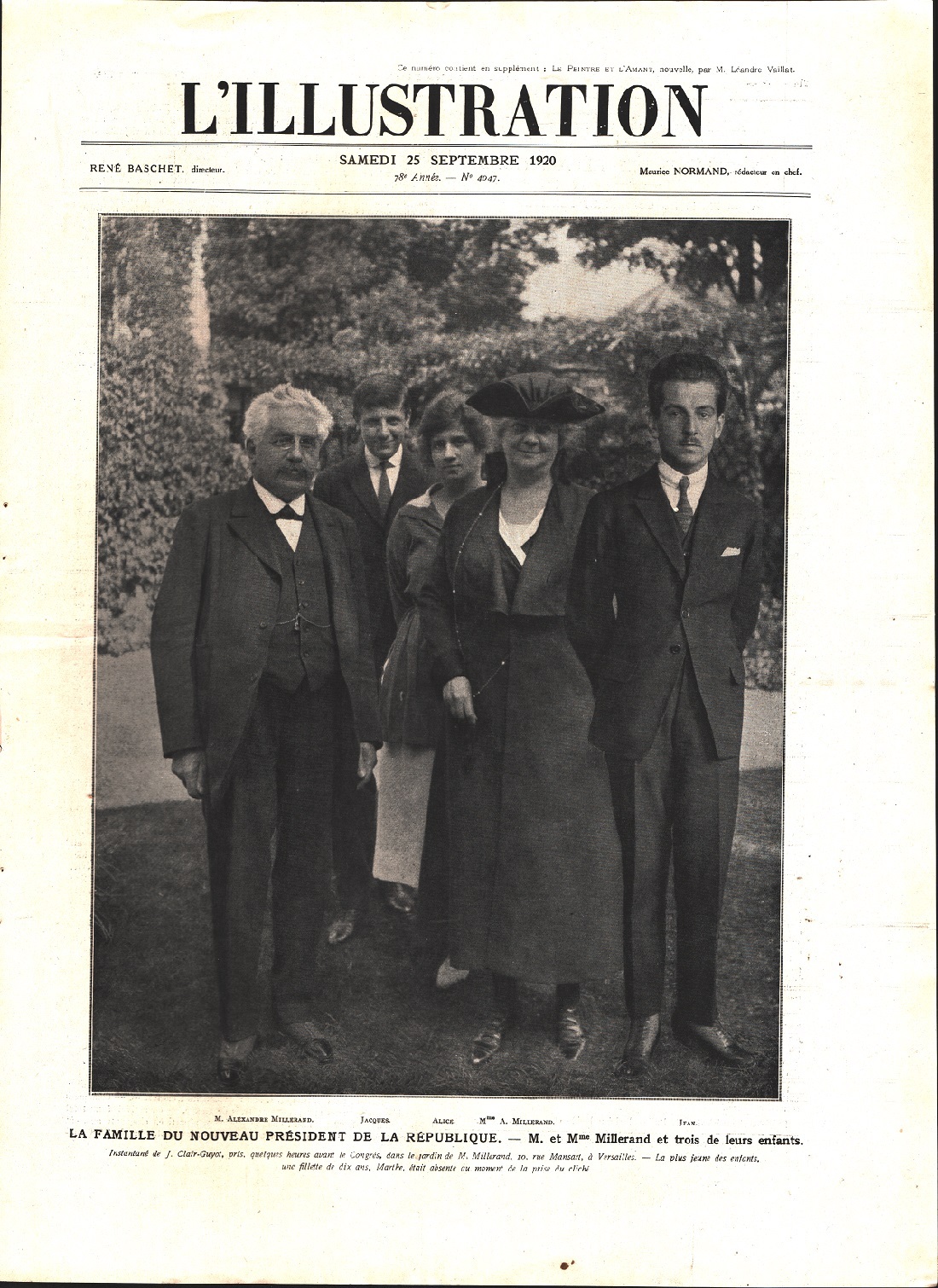 La famille du nouveau President de la Republique: M. Millerand. …