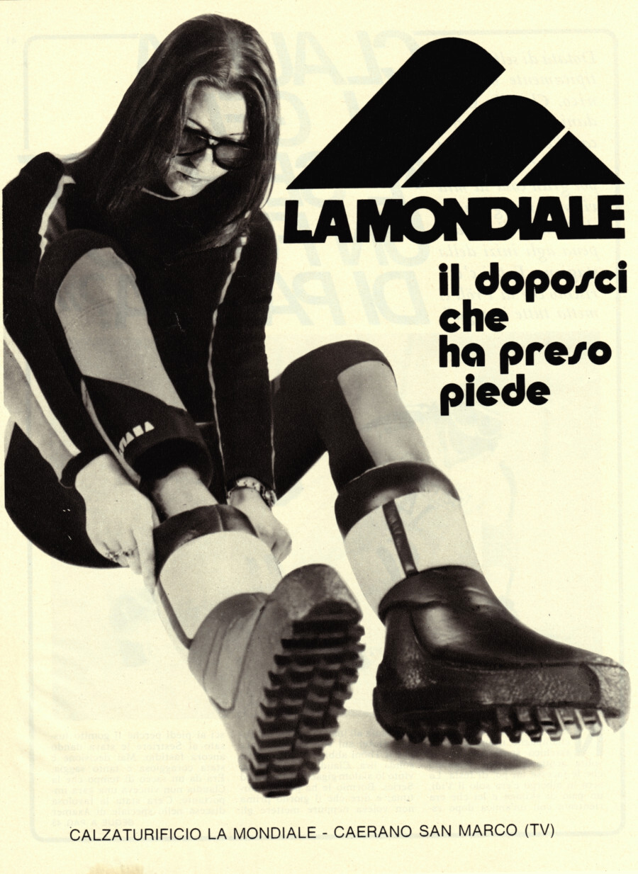 La Mondiale il doposci che prende piede. Advertising 1976