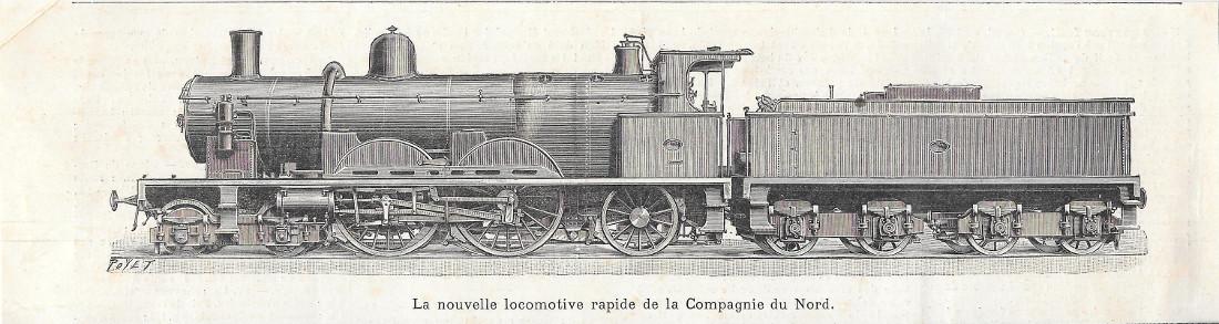 La nouvelle locomotive rapide de la Compagnie du Nord. Stampa …