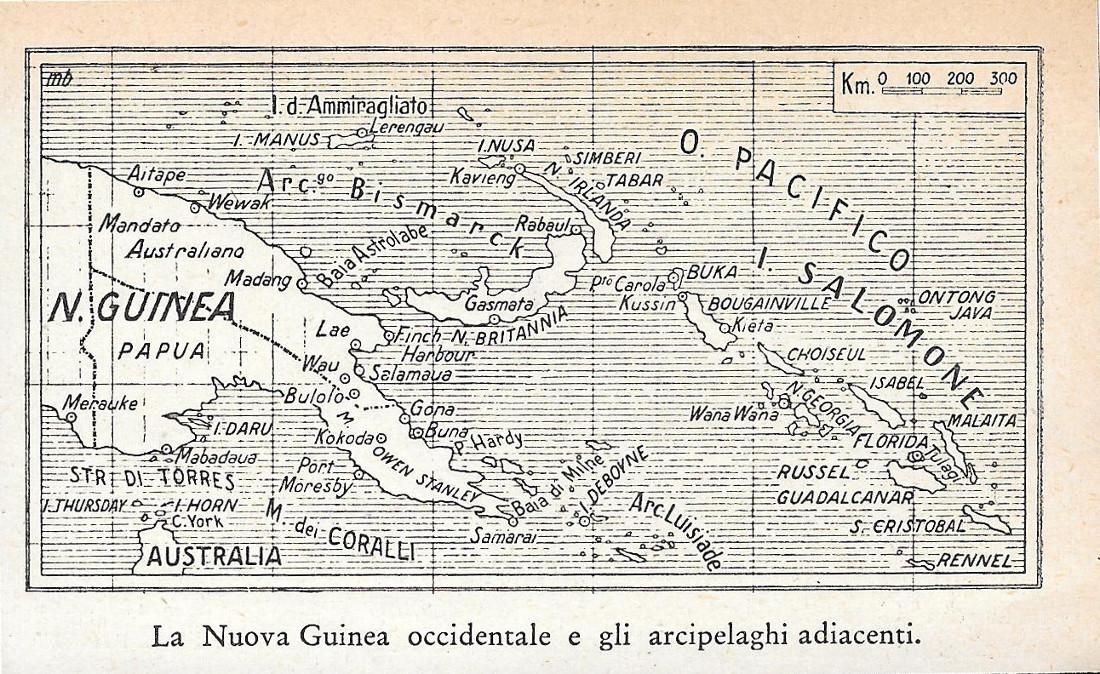 La Nuova Guinea occidentale e gli arcipelaghi adiacenti. Stampa 1934