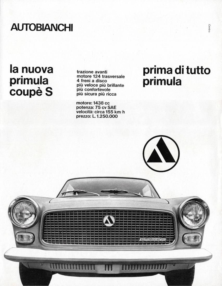 La nuova Primula S Autobianchi / Dunlop - Advertising 1968
