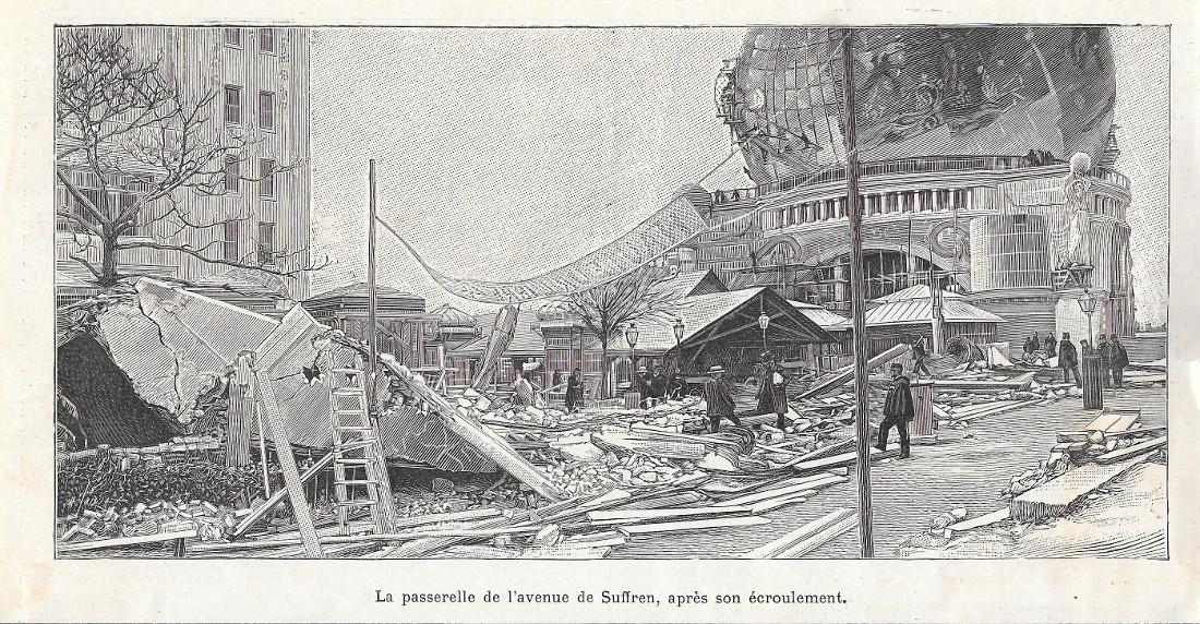 La passerelle de avenue Suffren apres écroulement du 29 avril …
