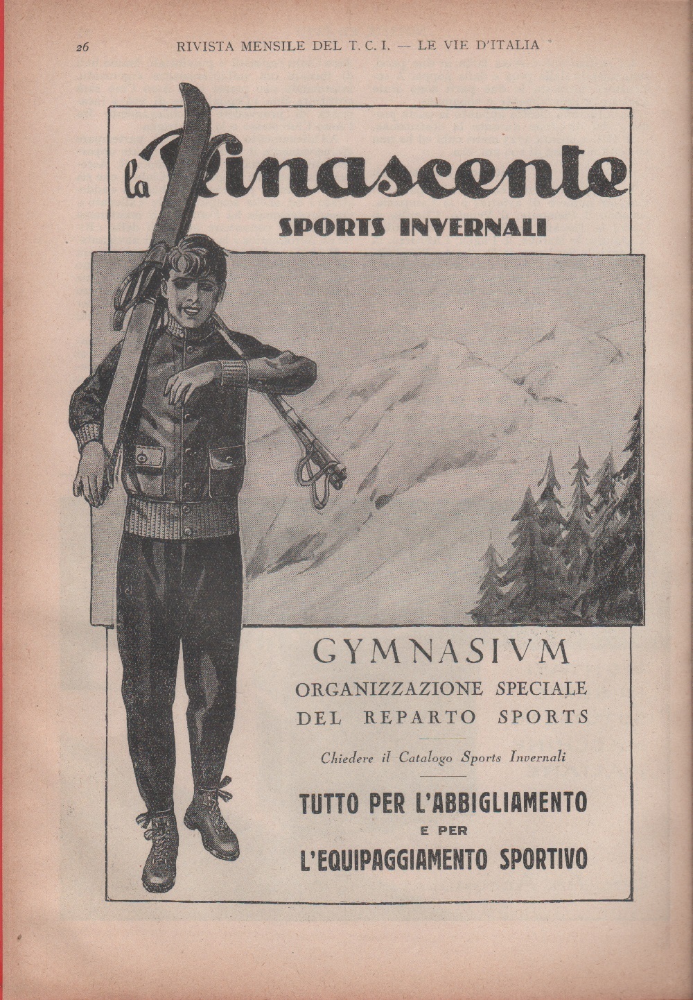 La Rinascente. Sports invernali. Advertising 1930