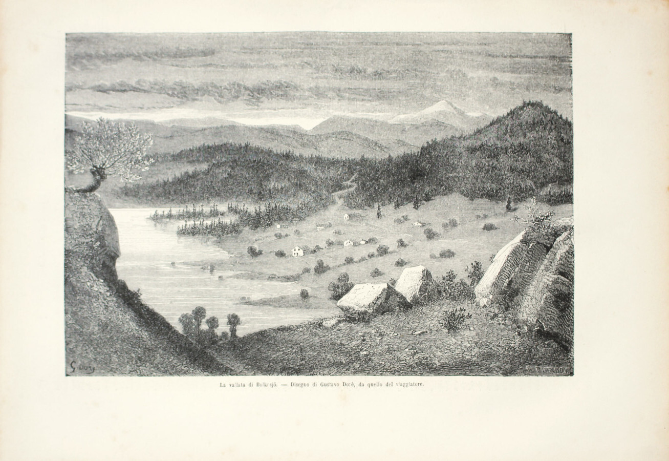 La valle di Bolkesjo (Norvegia). Stampa 1863, dis. Doré
