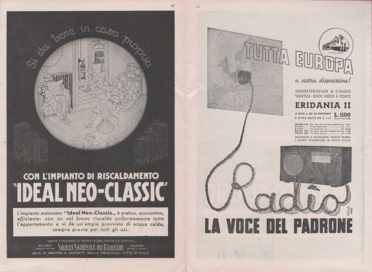 La voce del padrone. Eridania II / Ideal Neo-Classic. Advertising …