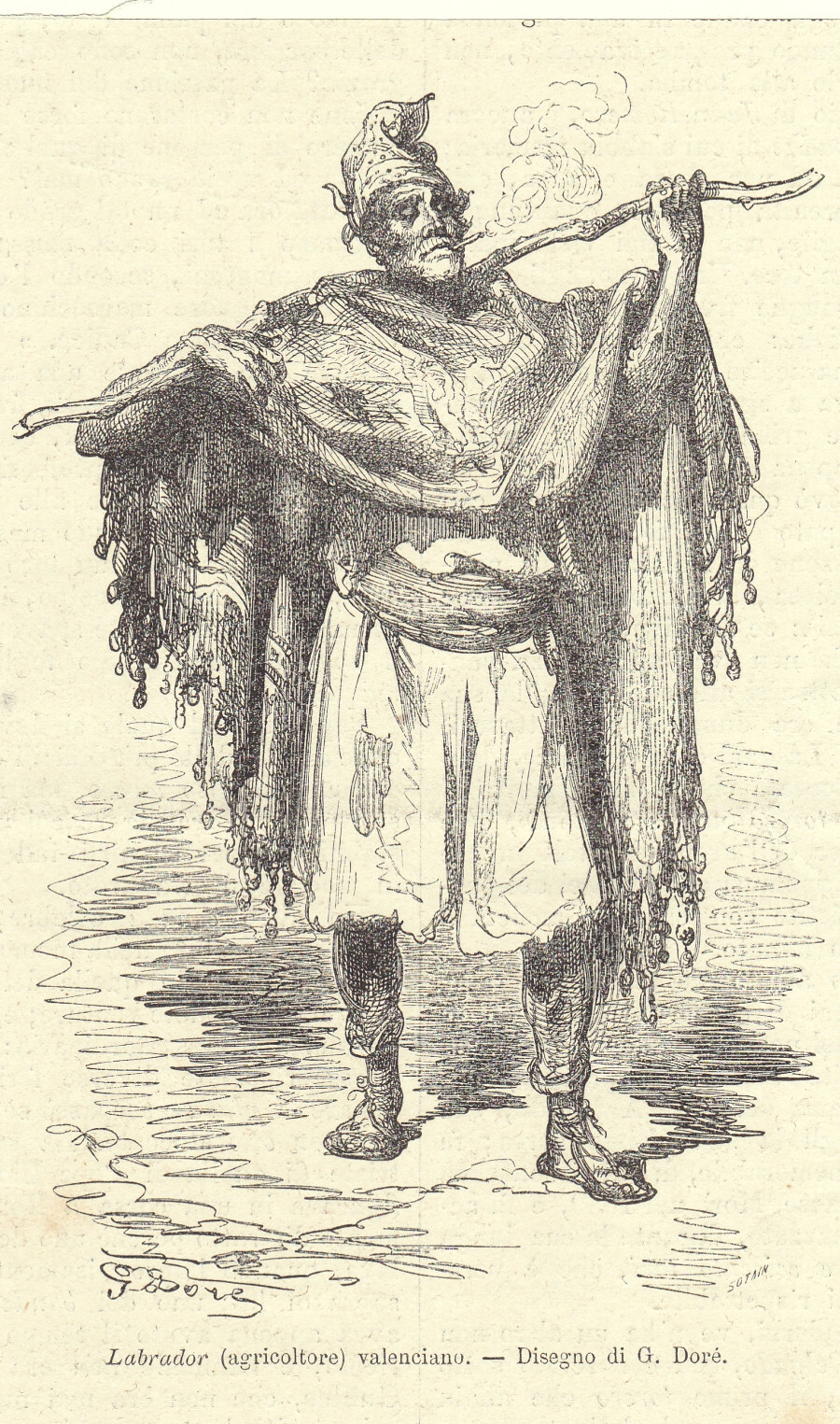 Labrador (agricoltore) valenciano (Spagna). Illustrazione 1864, ill. G. Doré