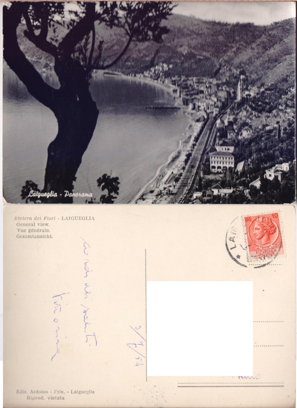 Laigueglia. Panorama. Viaggiata 1954