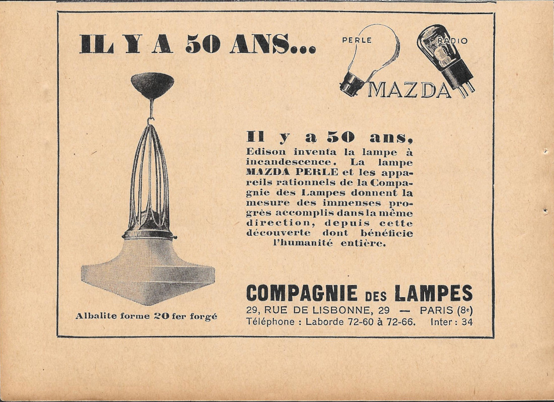 Lampes Mazda - Advertising 1929