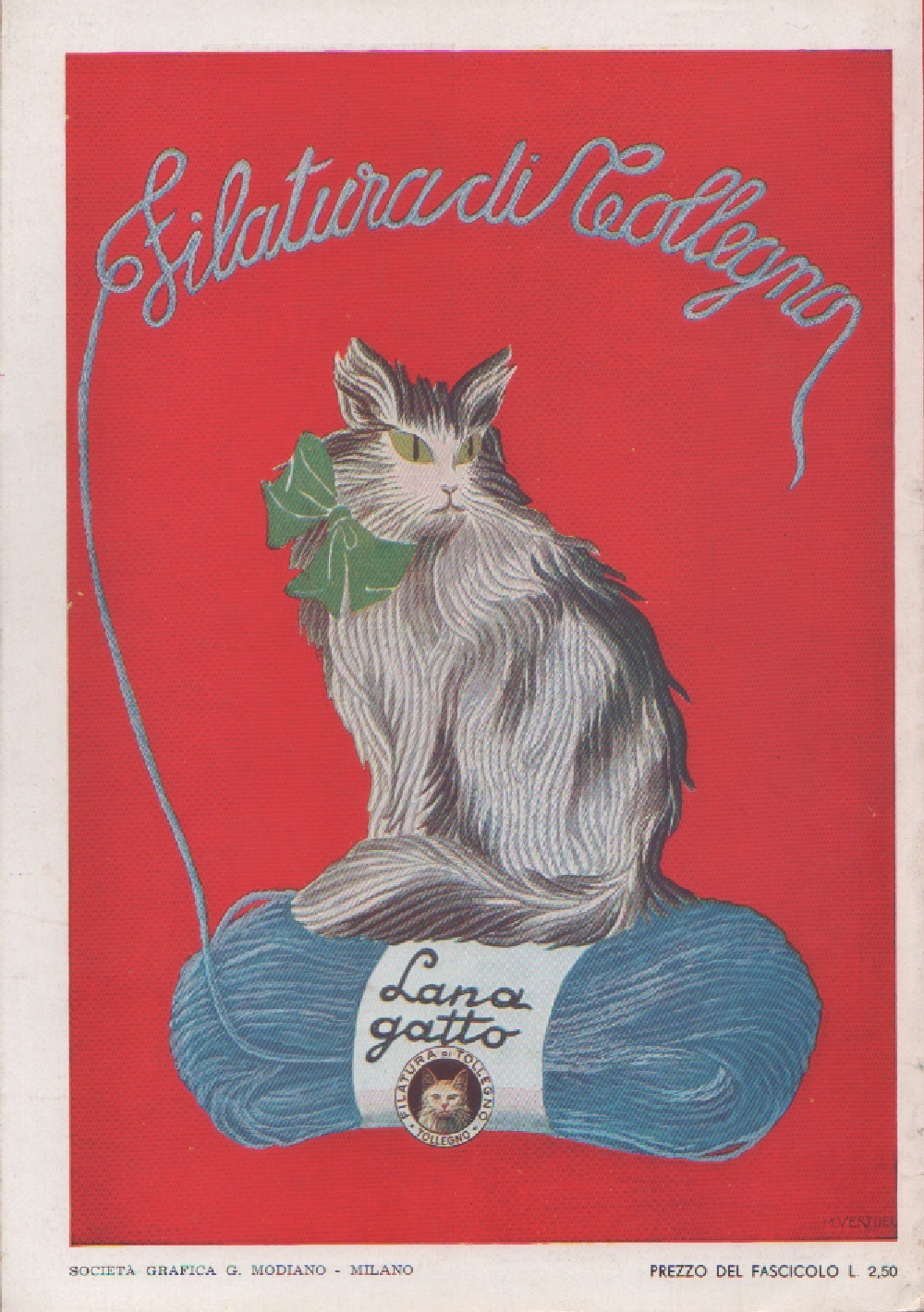 Lana Gatto. Filatura di Collegno. Advertising 1937