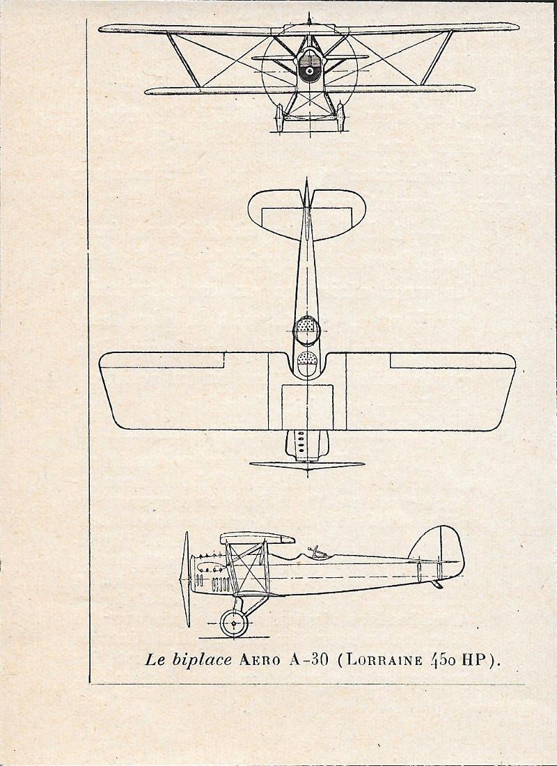 Le biplane Aero a-30 (Lorraine 450 HP). Stampa 1927