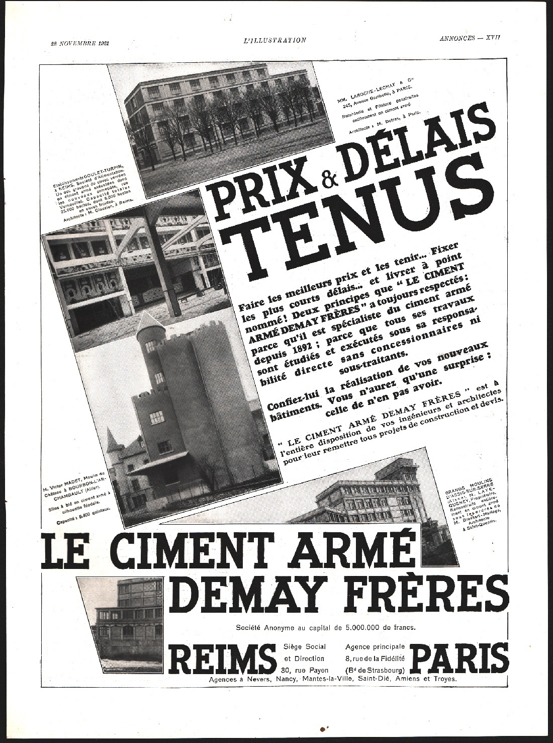 Le ciment arme Demay Freres. Advertising 1932