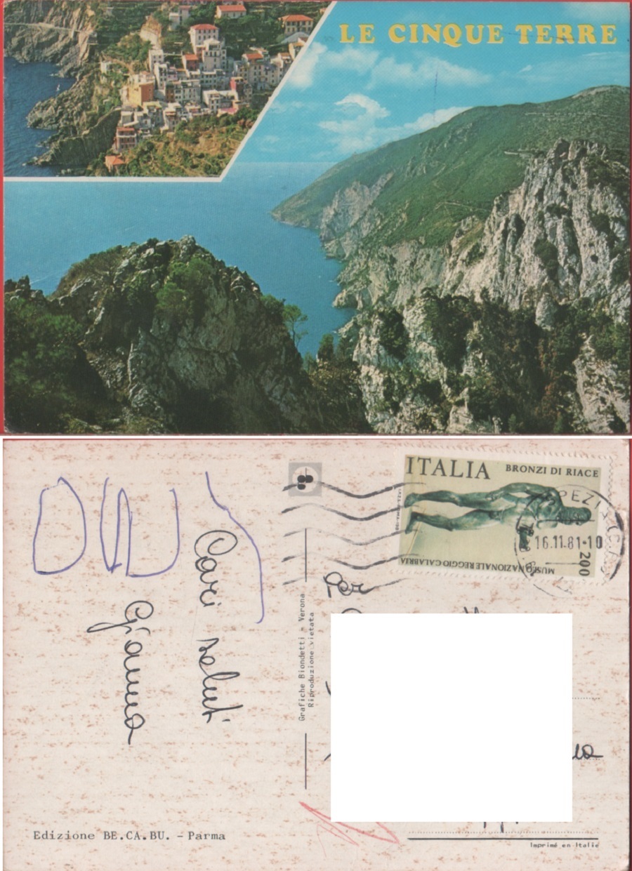 Le Cinque Terre (SP). Viaggiata 1981
