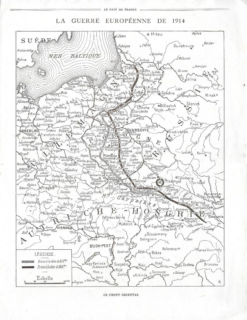 Le Front Oriental le 3 et le 24 decembre 1914 …