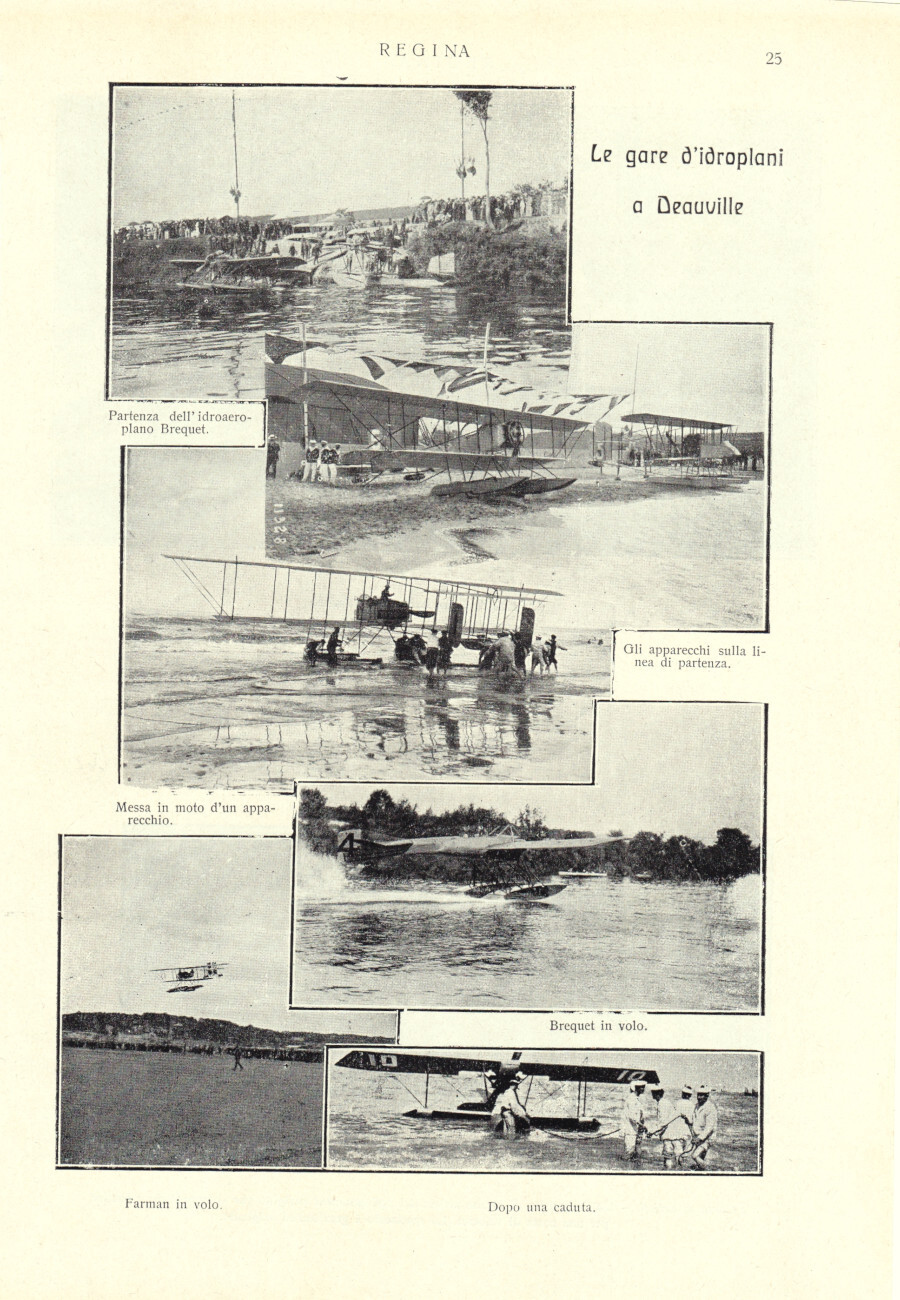 Le gare di idroplani a Deauville/Donne canottieri/Corse d'artisti. Immagine 1913.