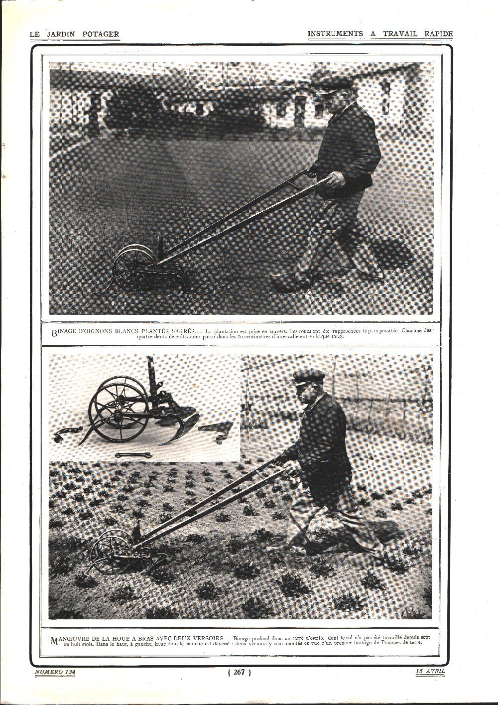 Le jardin potager. Instruments a travail rapide. Stampa 1912