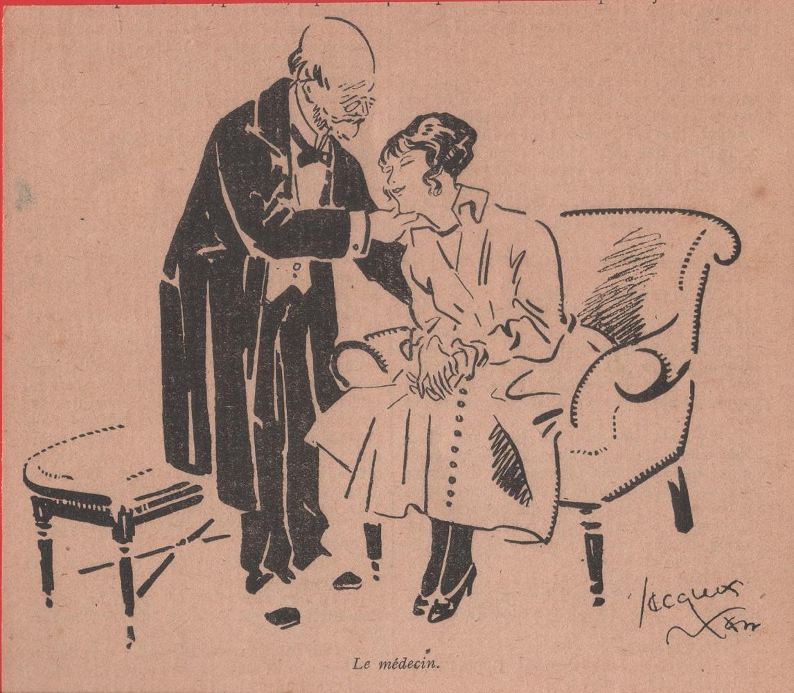 Le médecin. Illustrazione Jaques Lehemann Nam. Stampa 1920 circa