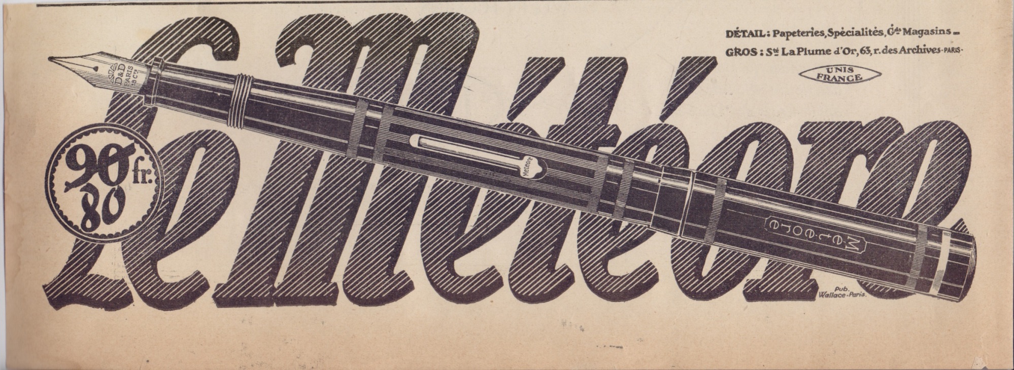 Le Meteore plume. Advertising 1926