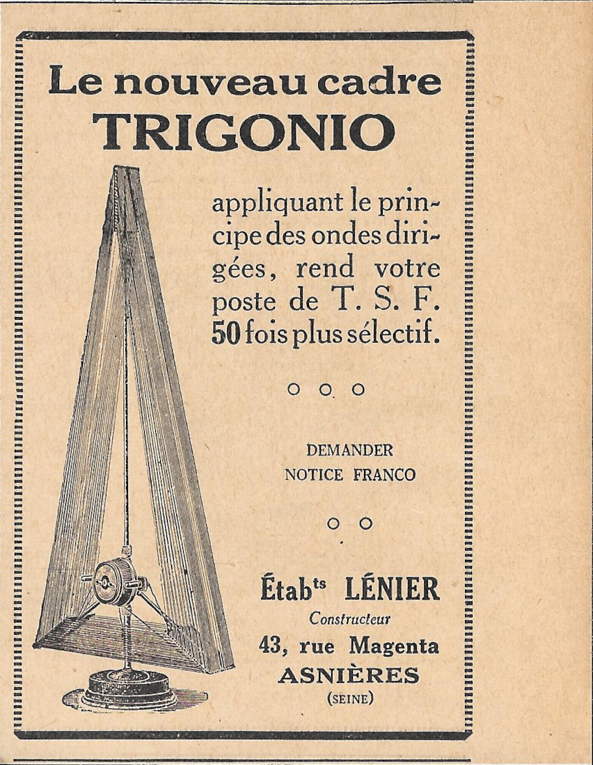 Le nouveau cadre Trigonio - Advertising 1929