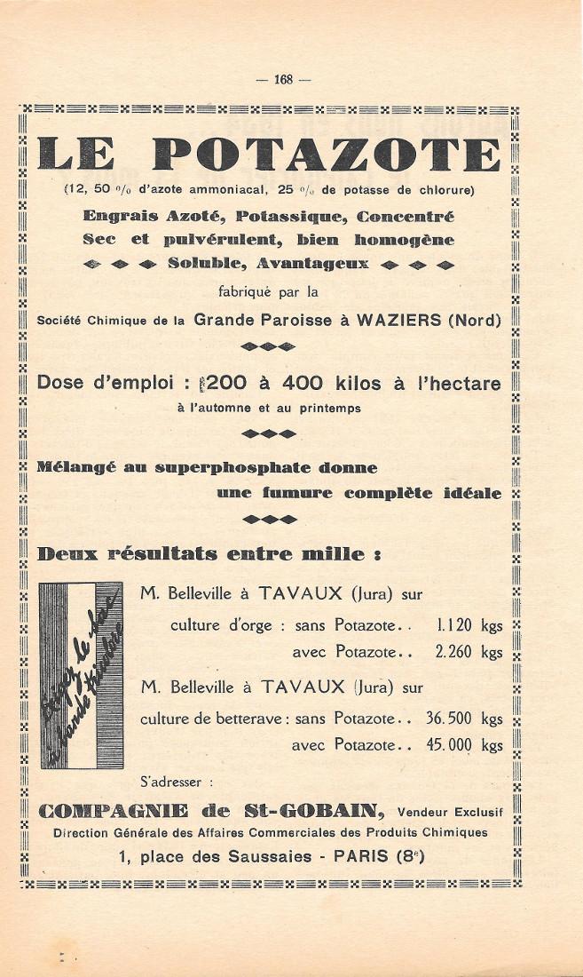 Le potazote. Engras azoté, potassique, concentré. Pubblicita 1932