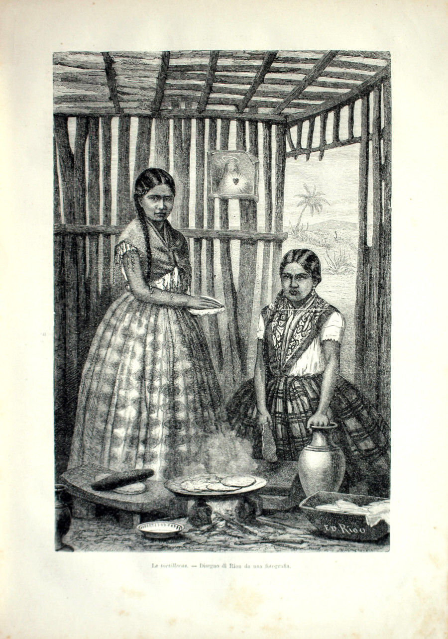 Le tortilleras (Messico). Stampa 1864