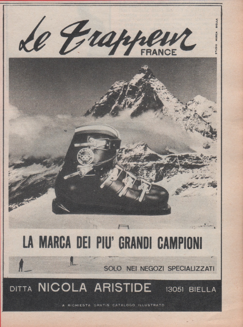 Le Trappeur. La marca dei più grandi campioni. Advertising 1968