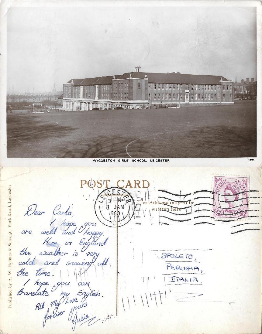 Leicester. Wyggeston Girls' School. Viaggiata 1963
