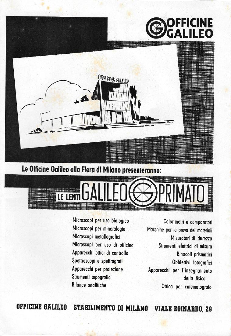 Lenti Galileo Primato / Italstrade. Advertising 1941