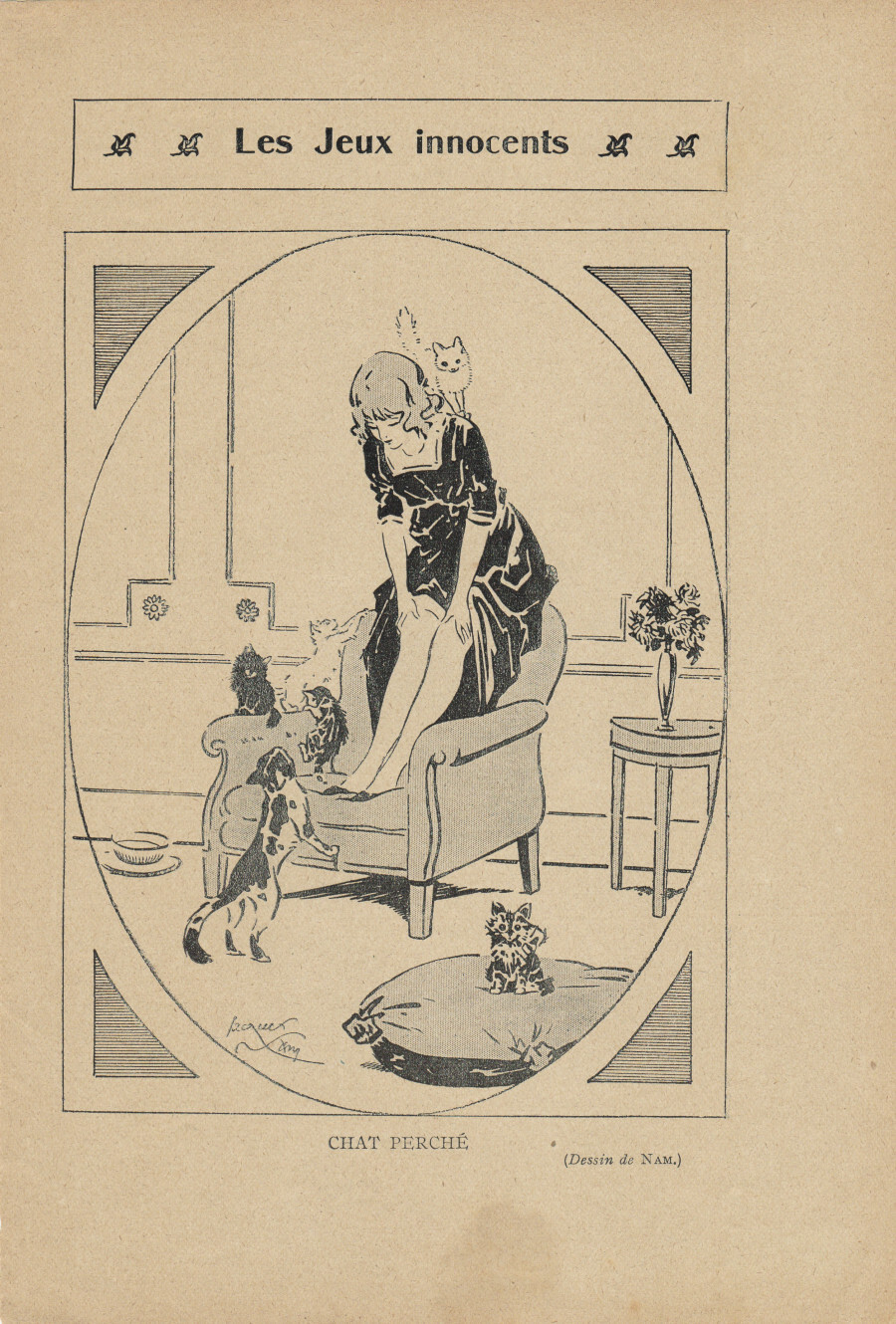 Les jeux innocentes. Chat perche. (ill. Nam). Stampa 1913