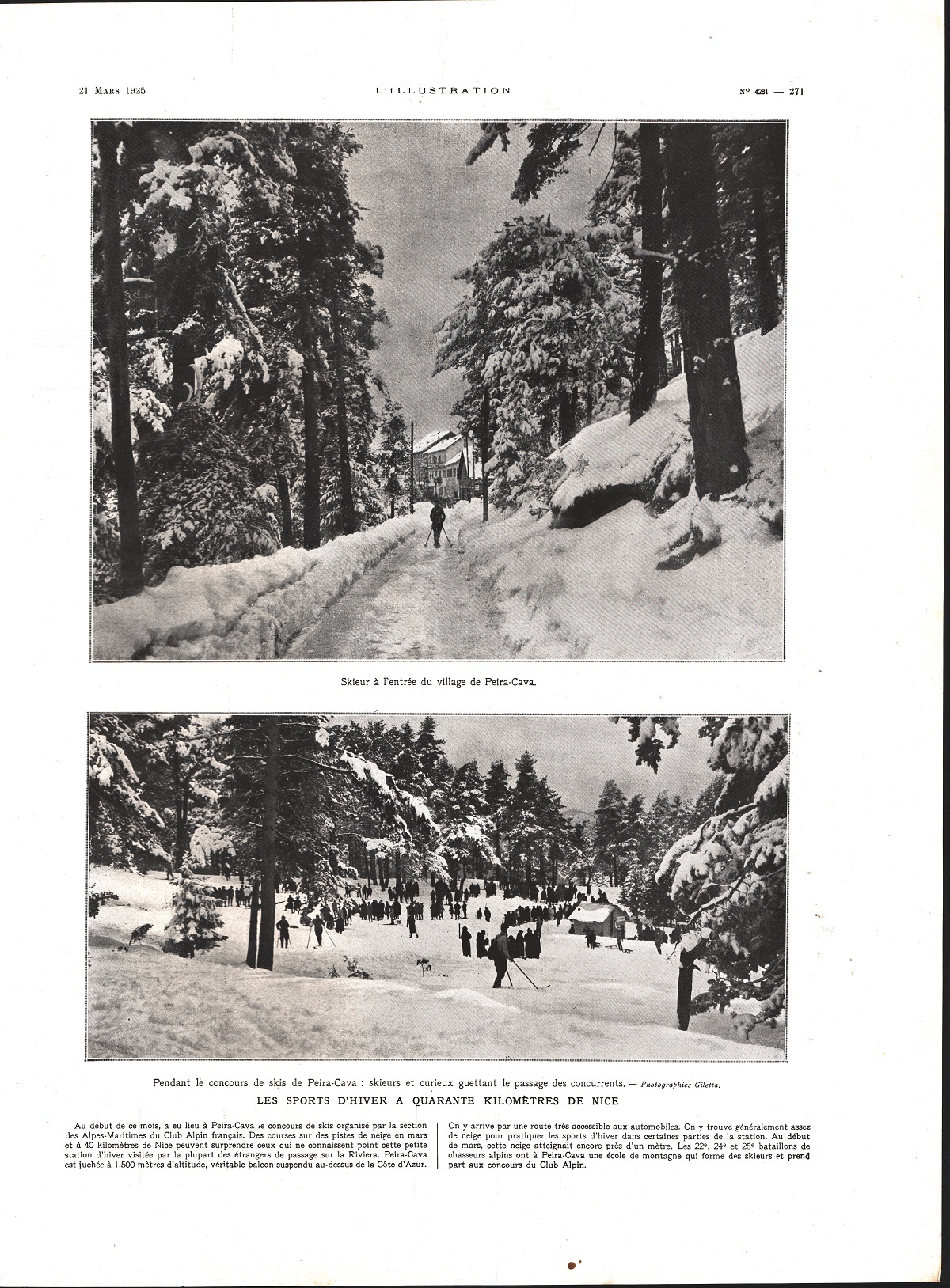 Les sports d'hiver a 40 kilometres de Nice (Peira-Cava). Immagine …