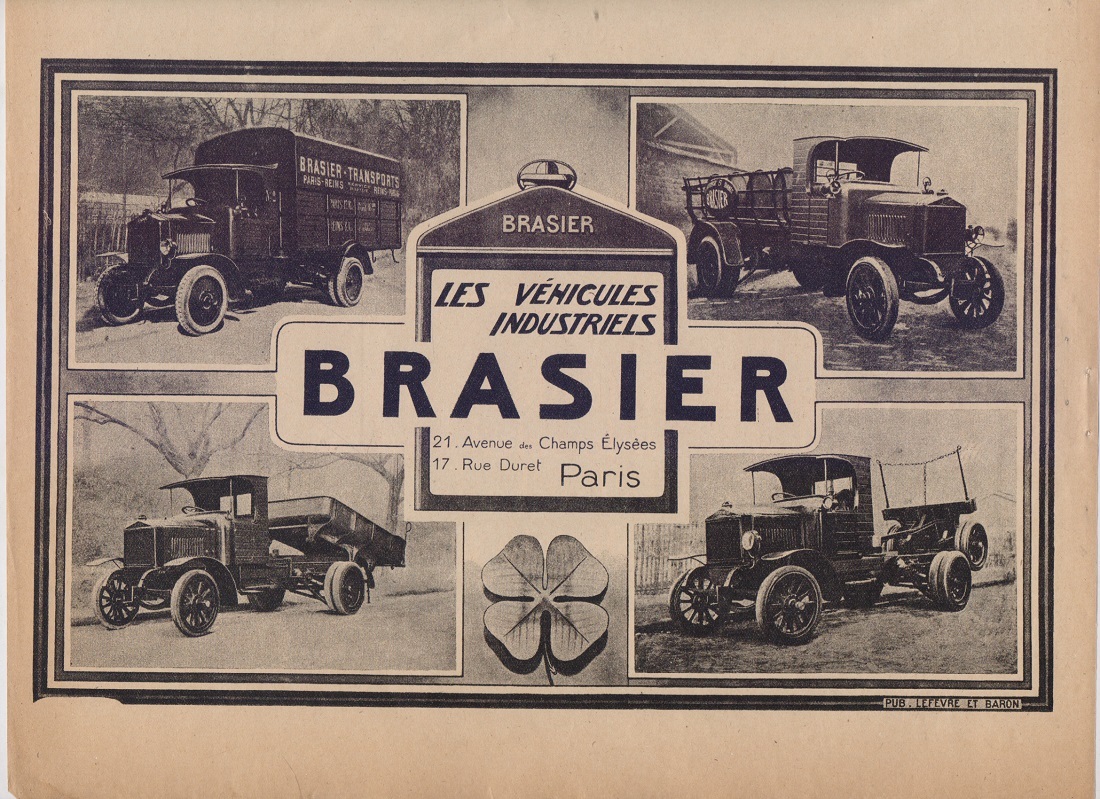 Les vehicules industrieles Brasier. Advertising 1920