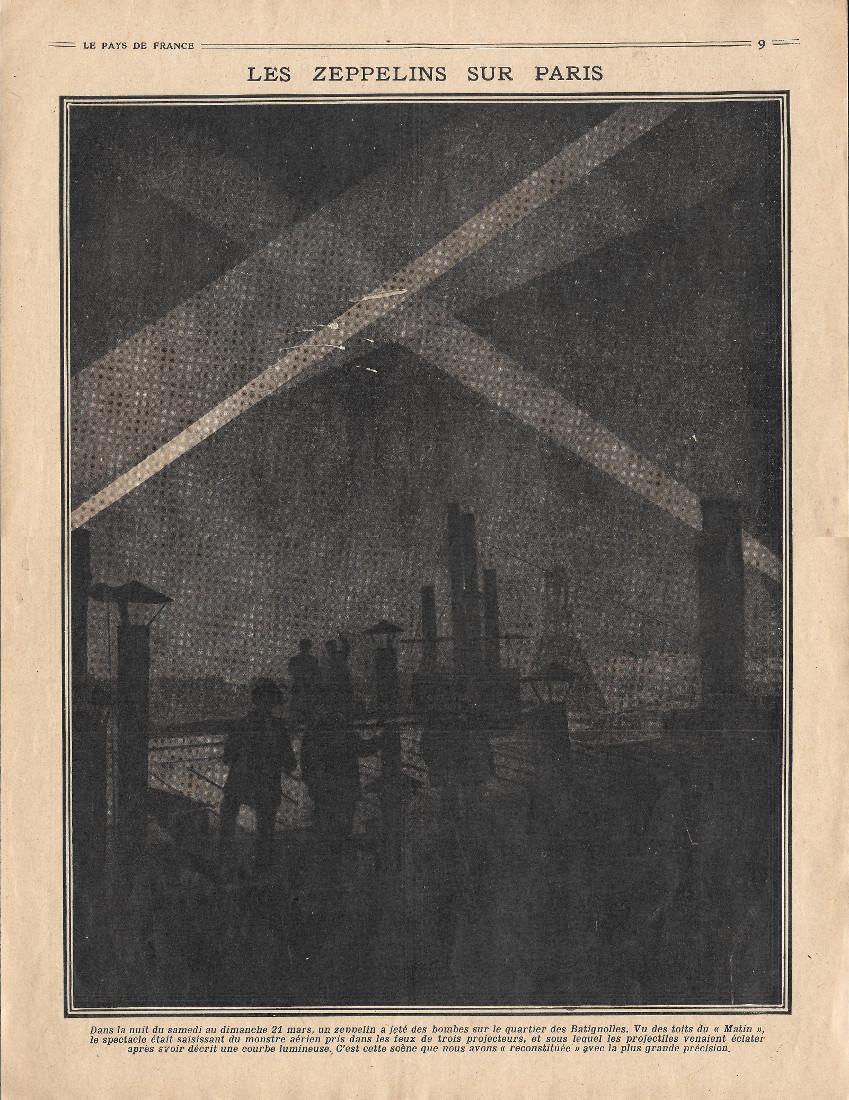 Les Zeppelins sur Paris / Les Zeppelins sur la Banlieue. …