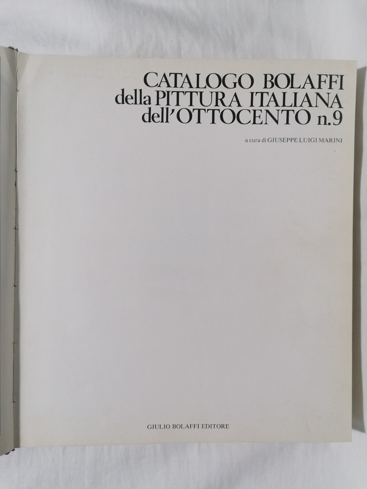 Libro CATALOGO BOLAFFI della pittura italiana dell'Ottocento n. 9 Marini …