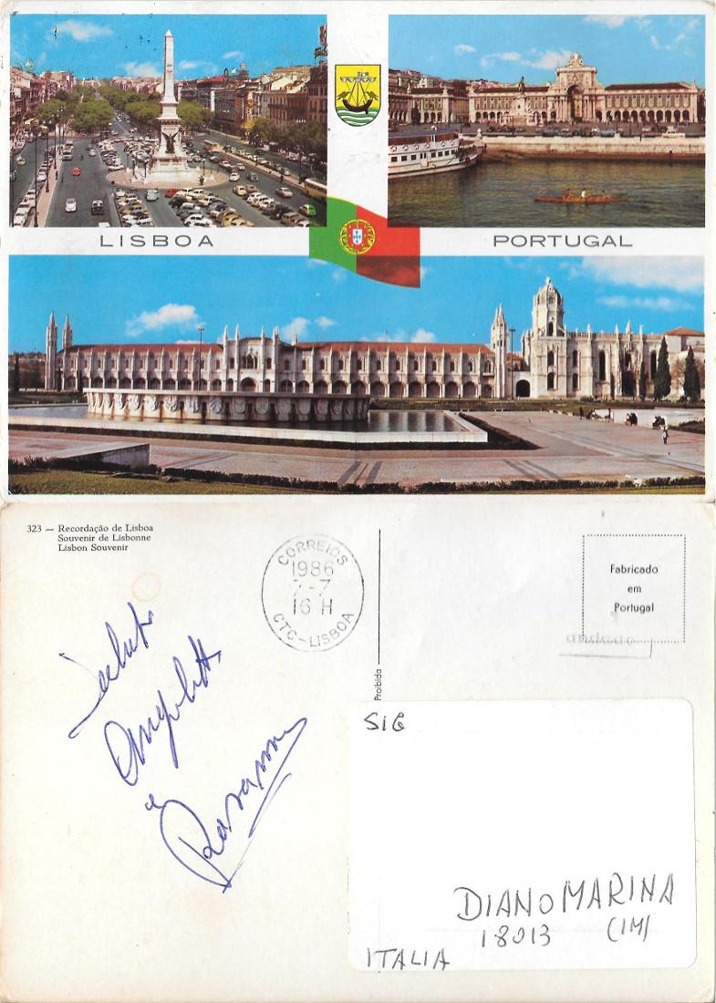 Lisboa. Portugal. Viaggiata 1986