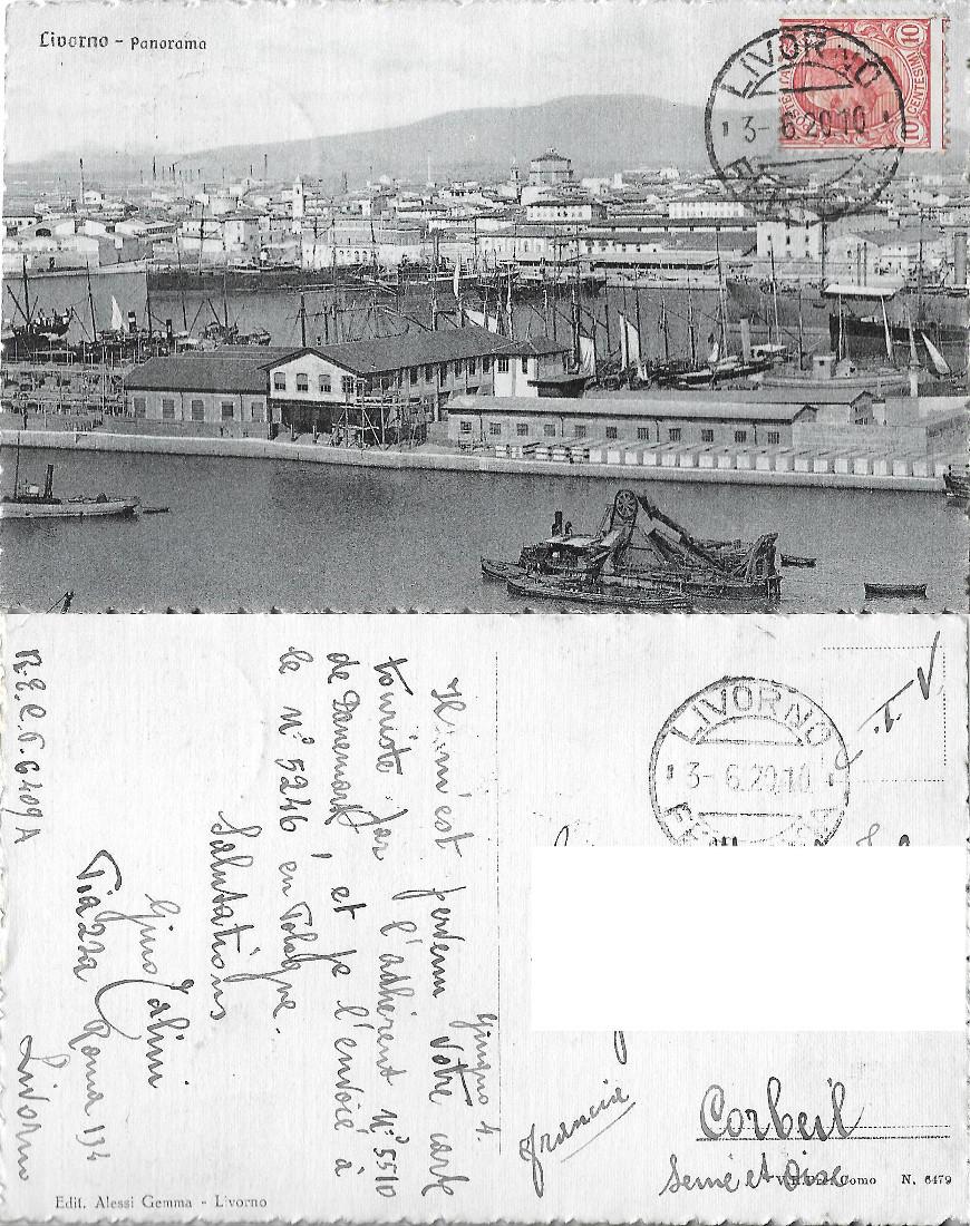 Livorno. Panorama. Viaggiata 1920