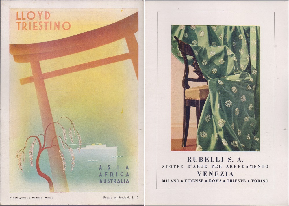 Lloyd Triestino/Rubelli stoffe d'arte. Advertising 1940