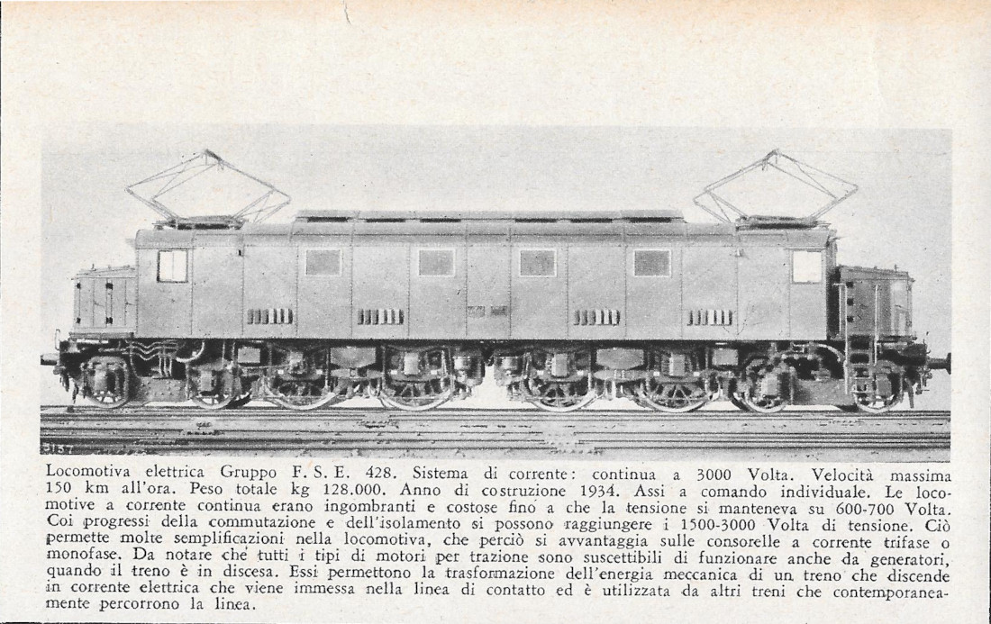 Locomotiva italiana elettrica Gruppo F.S.E. 554 - Immagine 1936