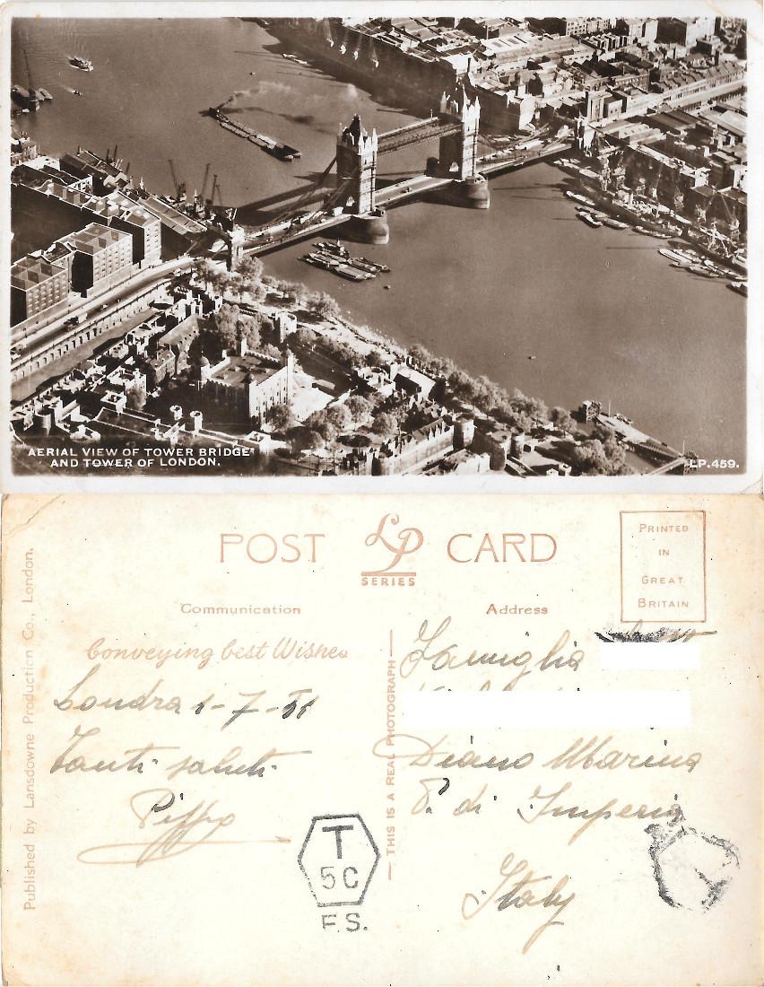 London. Aerial view of Tower Bridge and Tower of London. …