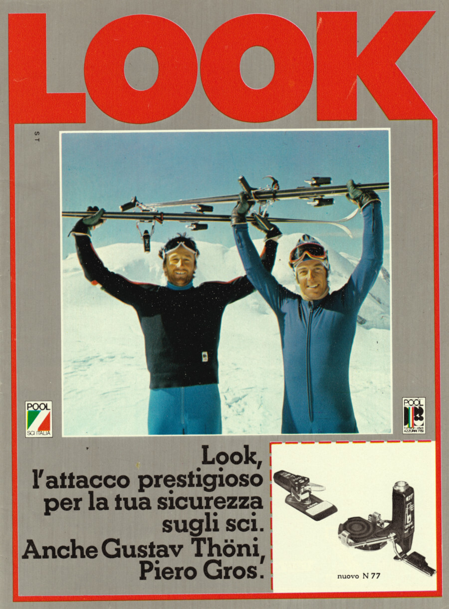 Look l'attacco prestigioso / Ski Volkl Rennntiger. Advertising 1976