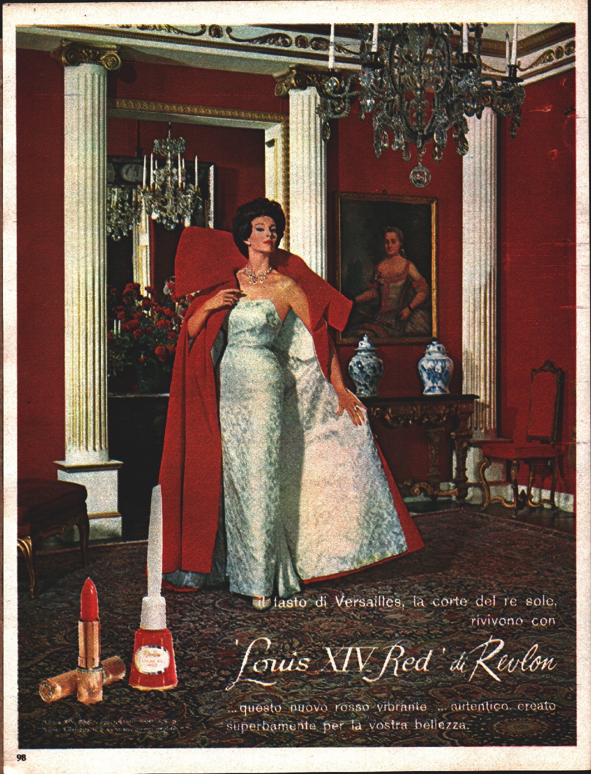 Louis XIV Red di Revlon. Advertising 1962