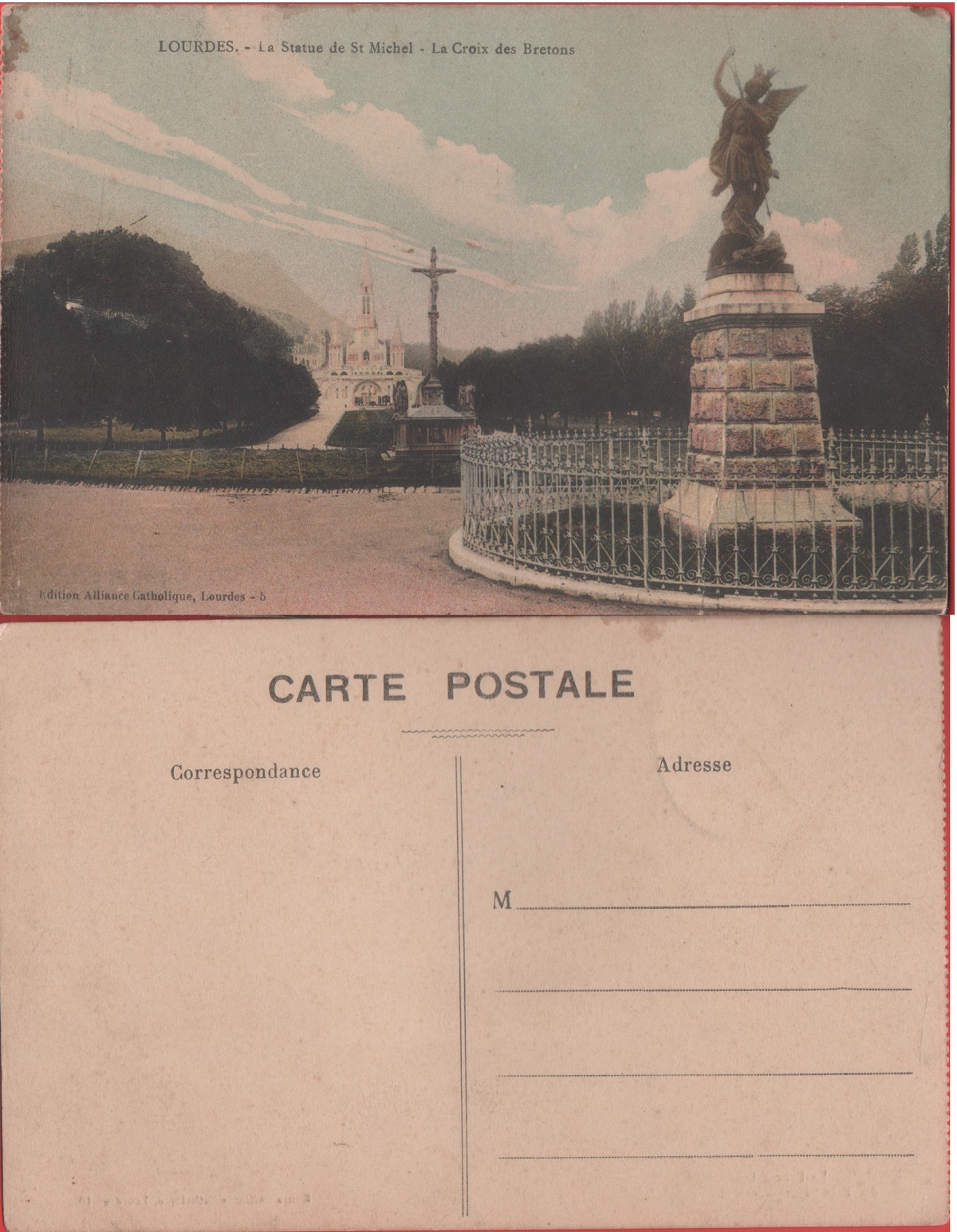 Lourdes. La Statue de St. Michel. La Croix des Bretons. …