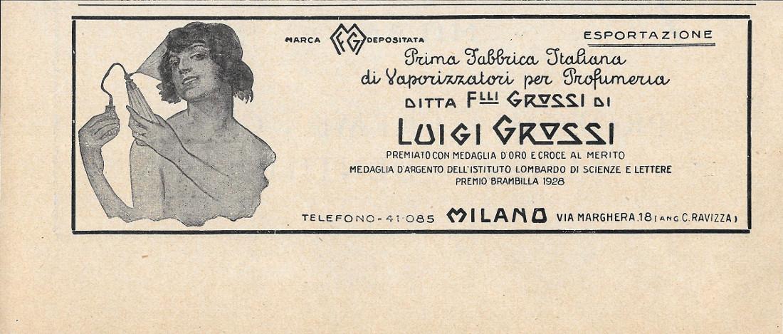 Luigi Grossi. Vaporizzatori per Profumeria. Advertising 1944