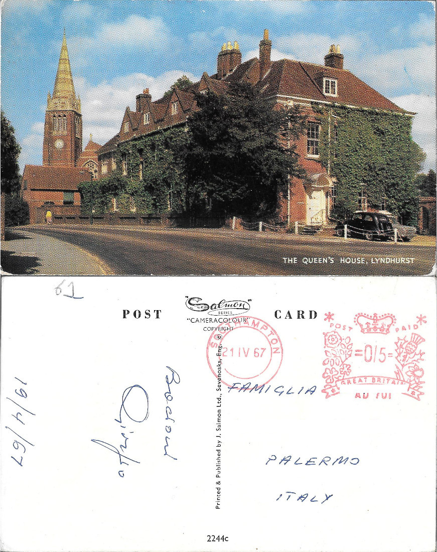 Lyndhurst. The Queen's House - Viaggiata 1967