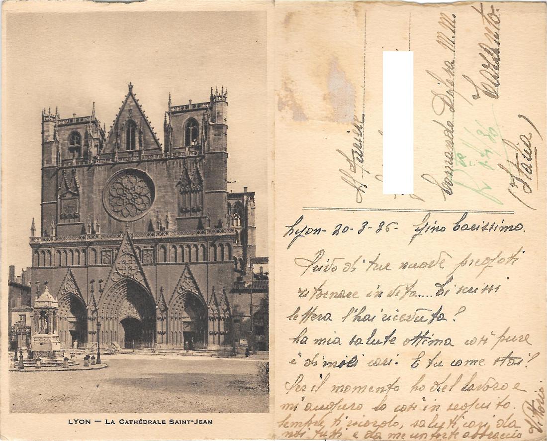 Lyon. La Cathedrale Saint Jean. Viaggiata 1936