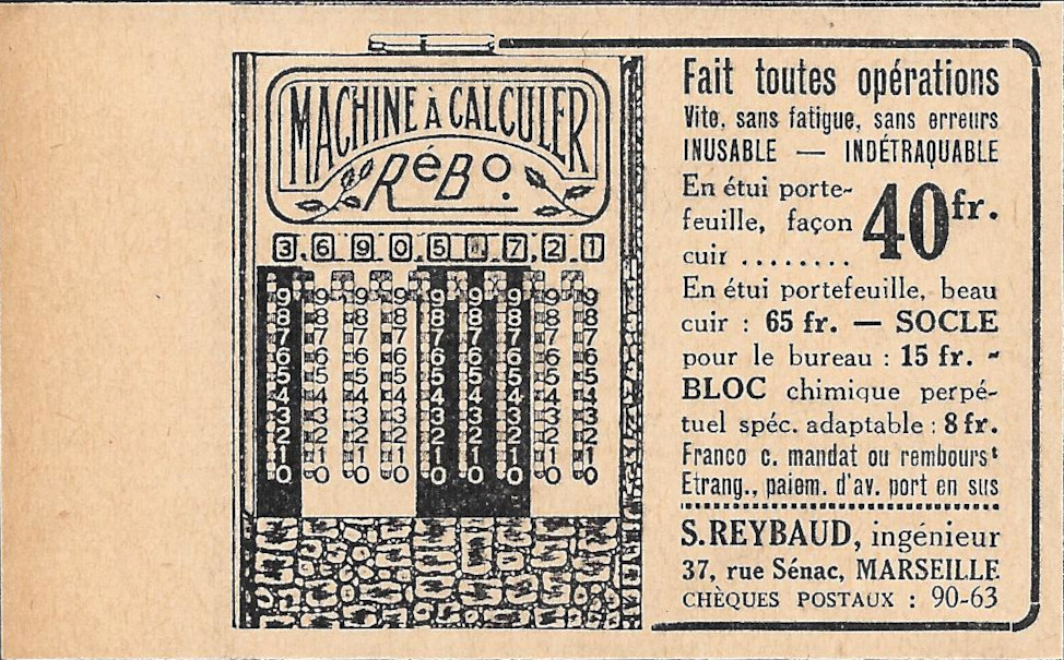 Machine à Calculer Rébo - Advertising 1928