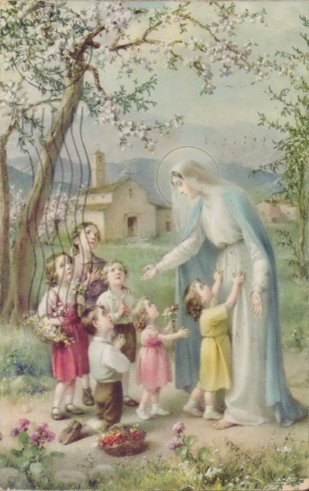 Madonna con bambini . Viaggiata 1967